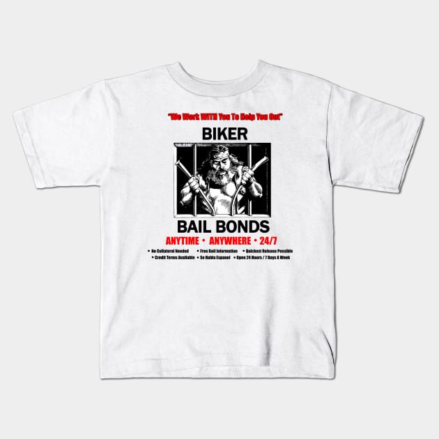 Biker Bonds Kids T-Shirt by Meat Beat